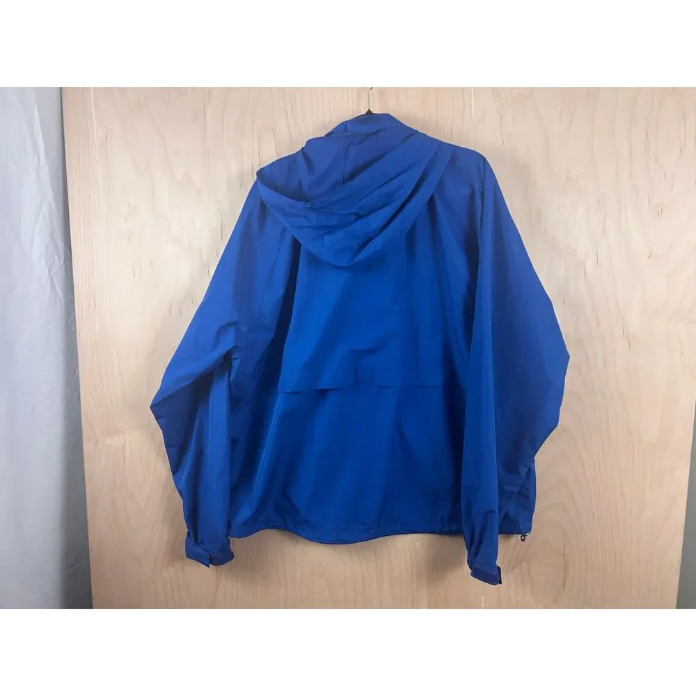 Eddie‎ Bauer Blue Hooded Windbreaker Jacket Men’s XL Lightweight Zip Up